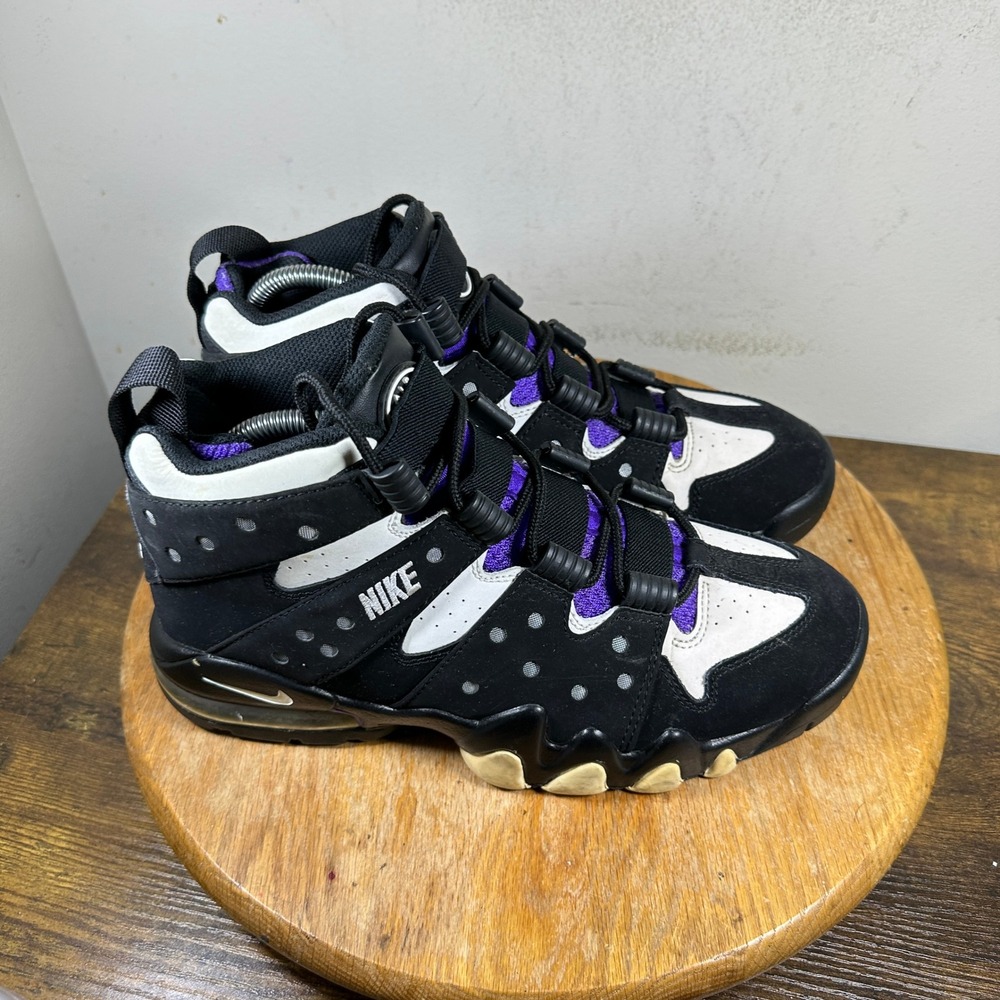 Nike Air 2 Max CB 94 Charles Barkley Shoes Black Purple Men US 8.5 305440-006